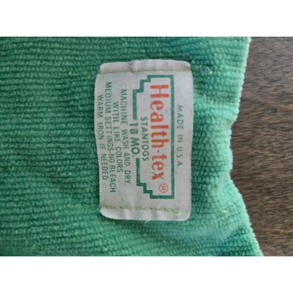 Vintage Baby Corduroy Overalls Mint Green Owl Applique Size 18 Months